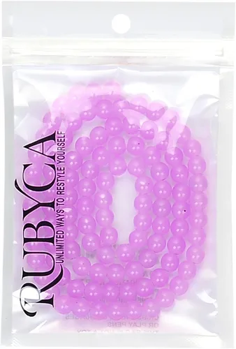 Vista 58 de RUBYCA 1 hebra 10MM Jade imitación ronda pintado recubierto de cuentas de vidrio DIY fabricación de joyas bebé rosa