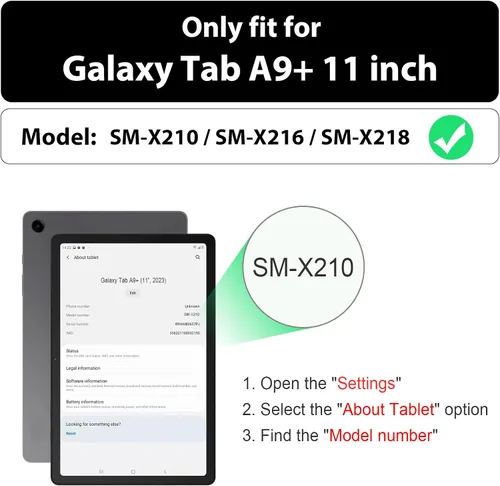 Vista 2 de SEYMAC Funda para Samsung Galaxy Tab A9+/ A9 Plus Funda de 11 pulgadas 2023 (SM-X210/X216/X218), de servicio pesado resistente a prueba de golpes