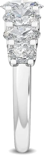 Vista 2 de CUSTOMIZE JEWELS 1.57 Ctw Oval Shape White Lab Grown Diamond In 14K White Yellow Rose Gold Side Stone Engagement Ring,F-GVS1-VS2