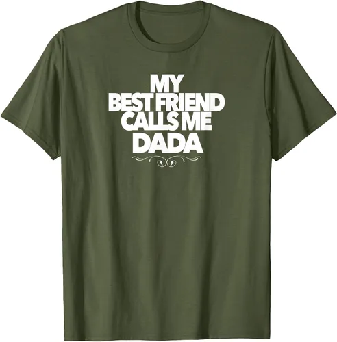 Vista 31 de My Best Friend Calls ME DADA Funny Baby Shower Present dad T-Shirt Asphalt Grey
