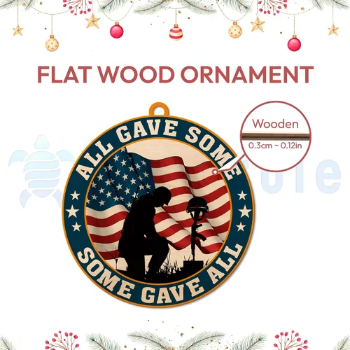 Vista 5 de Hyturtle Adorno navideño de veterano para árbol de Navidad 2D, regalos para soldado veterano, fuerzas armadas, miembros militares del ejército