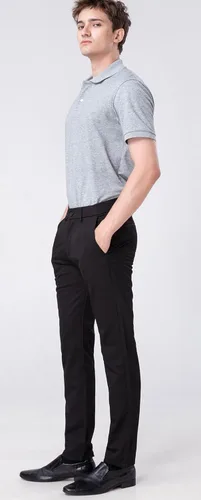 Vista 4 de Plaid&Plain - Pantalones de vestir para hombre, corte delgado, elásticos