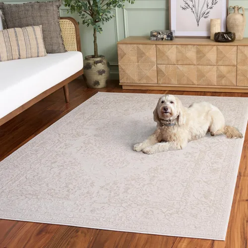 Vista 70 de SAFAVIEH - Alfombra decorativa de la colección Reflection - 2'3" x 3', color beige y crema, no desprende pelusa y fácil de limpiar, ideal