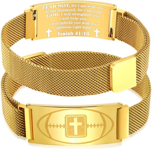Vista 52 de Regalos de graduación, pulsera de fútbol, fútbol, baloncesto, béisbol, regalos de pulsera, pulseras de cruz de fe para hombres, bautismo, primera