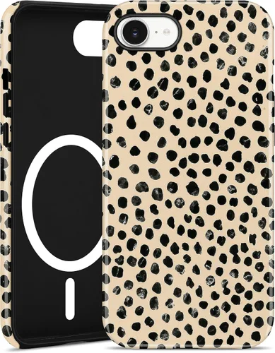 Vista 103 de Jusy Compatible con MagSafe Brown Tortoise Shell Print Phone Case para iPhone 7/8/SE, funda protectora magnética de lujo de TPU suave