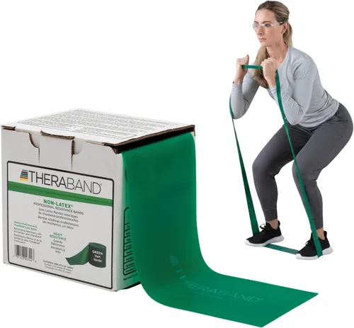 Vista 10 de THERABAND Banda de resistencia, oro, máximo, rollo de 25 yardas, sin látex, banda elástica para ejercicio, terapia física, yoga, pilates
