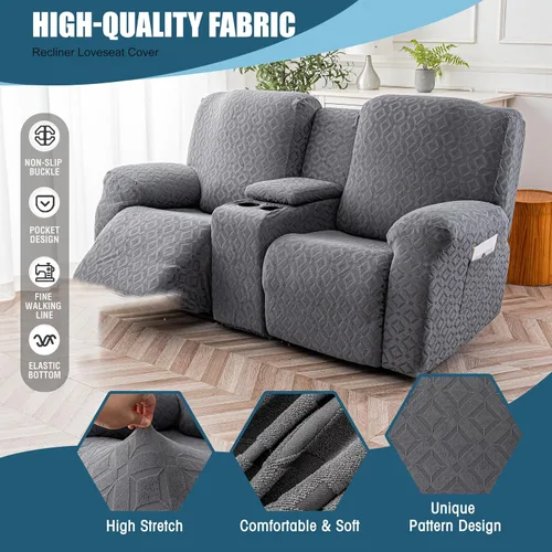 Vista 42 de Gennia Funda Impermeable para Silla Reclinable, Fundas Elásticas para Sofá Reclinable con Bolsillos, Fundas Lavables para Silla Reclinable Lazy Boy