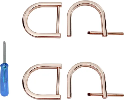 Vista 21 de willikiva 4 anillos en D con tornillo de cierre de repuesto para llave de grillete en forma de U, soporte de anillos D, herradura, de cuero