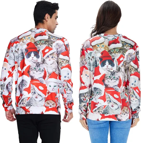 Vista 3 de Leapparel - Sudadera de manga larga para hombre y mujer, diseño de Navidad