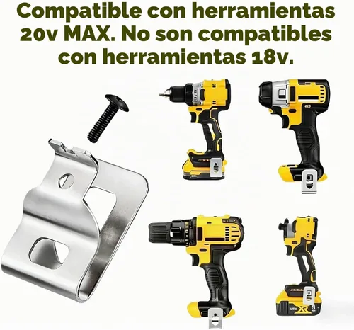 Vista 4 de N268241 N086039 Clips de cinturón 2 piezas para herramientas eléctricas De-walt 20V, compatible con, DCD980, DCD985, DCD980L2, DCD985L2