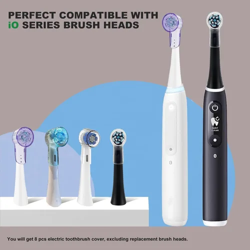 Vista 5 de ASYH 8 cabezales de cepillo de dientes a prueba de polvo – Compatible con Oral B iO Series Pro 1000, 1500, 5000, 7500 cabezal de cepillo de dientes