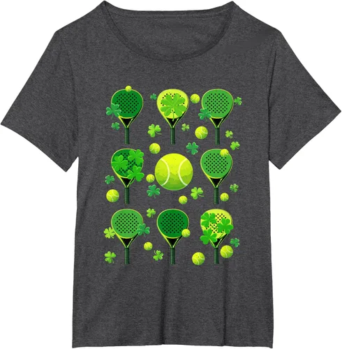 Vista 6 de St Patricks Day Padel Tennis Shamrock Paddle Irish Pride T-Shirt