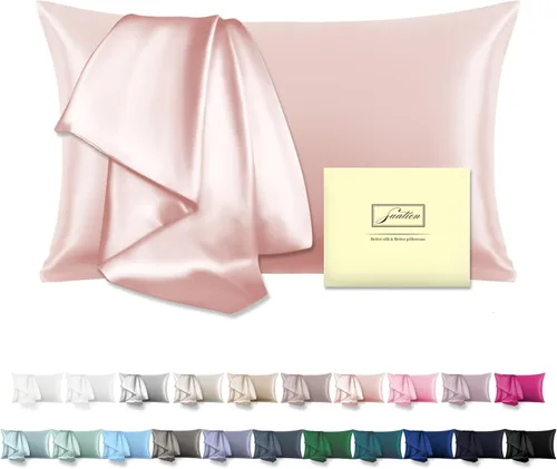 Vista 26 de Funda de almohada de seda para cabello y piel, suave, transpirable y resistente, funda de almohada de seda de tamaño Queen, fundas de almohada