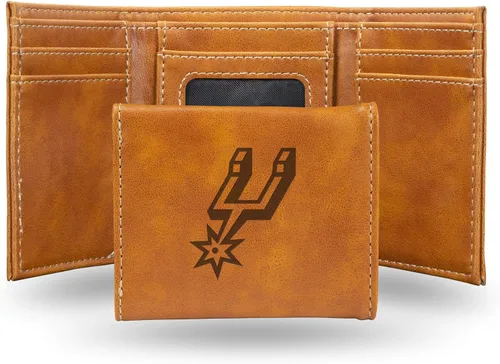 Vista 44 de NBA Rico Industries - Billetera triple grabada con láser y tres pliegues, accesorio para hombre