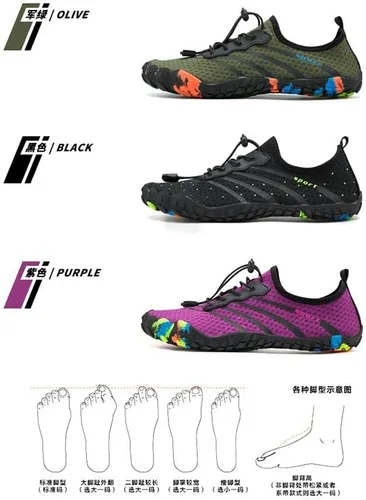 Vista 3 de New Men's and Women's Beach Shoes Quick-Drying Shoe Couple's Outdoor Swimming Five-Finger Shoes Wading Upstream Shoes Snorkeling Water Skiing Shoes
