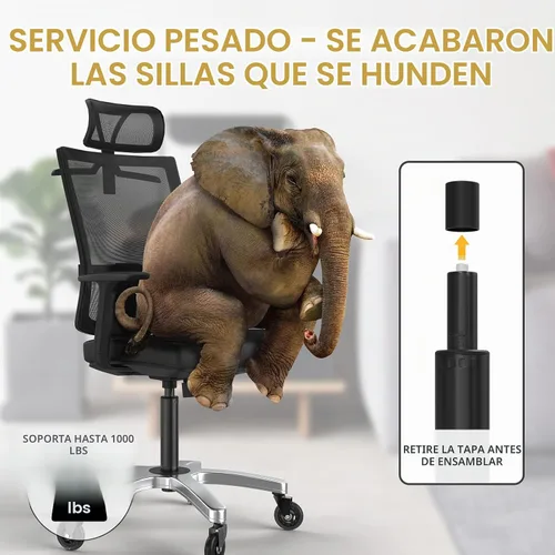 Vista 3 de HOSALI Cilindro de elevación de gas para silla de oficina de 2.5 pulgadas, piezas de repuesto para silla de oficina, cilindro de elevación de gas
