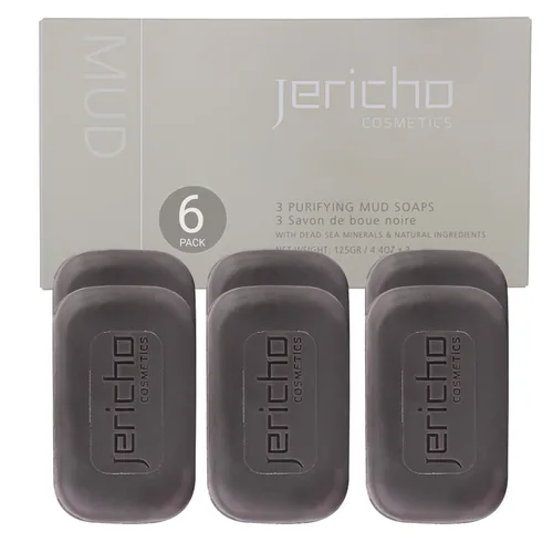 Vista 9 de Jericho Barra de jabón de barro del Mar Muerto, desintoxicación natural para rostro y cuerpo con minerales exfoliantes del Mar Muerto y hamamelis