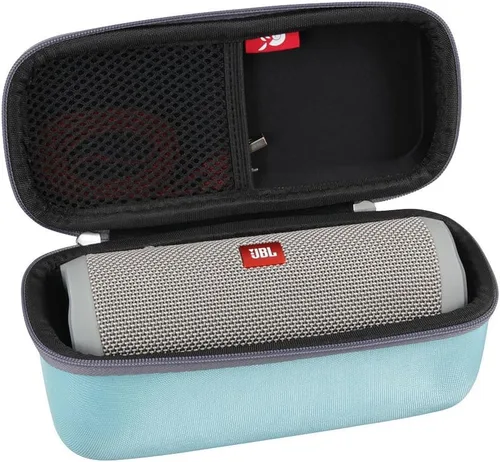 Vista 7 de Hermitshell Funda de viaje rígida de EVA compatible con altavoz Bluetooth portátil a prueba de salpicaduras JBL Flip 3 / Flip 4 (azul)