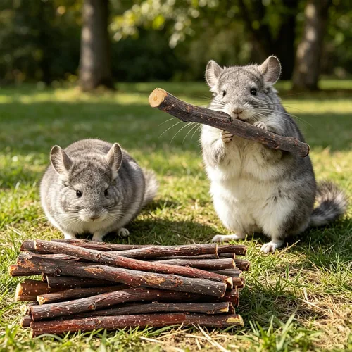 Vista 6 de 13 Pieces Chew Toys Timothy Hay Apple Stick for Rabbit Hamster