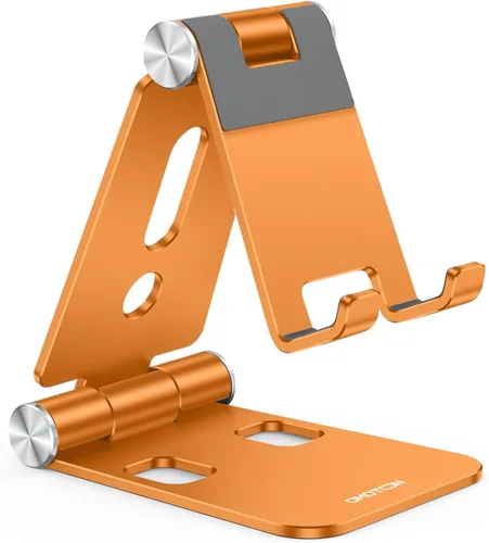 Vista 9 de OMOTON Soporte plegable para teléfono celular, C4 soporte de teléfono de aluminio portátil, base de acoplamiento ajustable para teléfono compatible