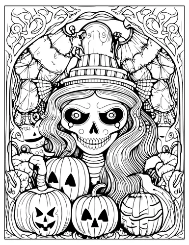 Vista 6 de Halloween Coloring Book For Adults with Spooky Holiday Designs