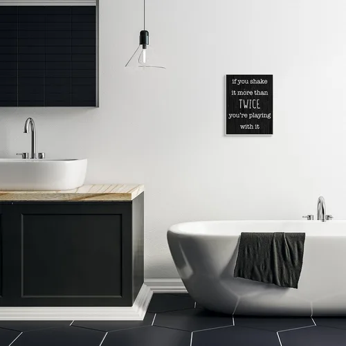 Vista 3 de Placa de pared con frase humorística para baño, 10 x 15 pulgadas