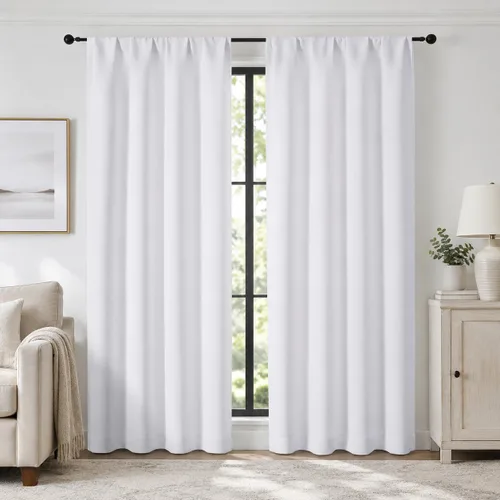 Vista 102 de Gwine Aqua Short Curtains 36 Inches Long - Small Half Window Kitchen Curtains Over Sink, Solid Blackout Curtain for Bathroom Basement Cabinet RV, 2
