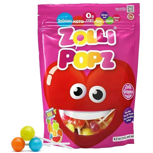 Vista 15 de Zollipops Clean Teeth Pops - Caramelos sin azúcar con xilitol, sin colorantes, caramelos libres de ceto y aptos para diabéticos, golosinas aprobadas