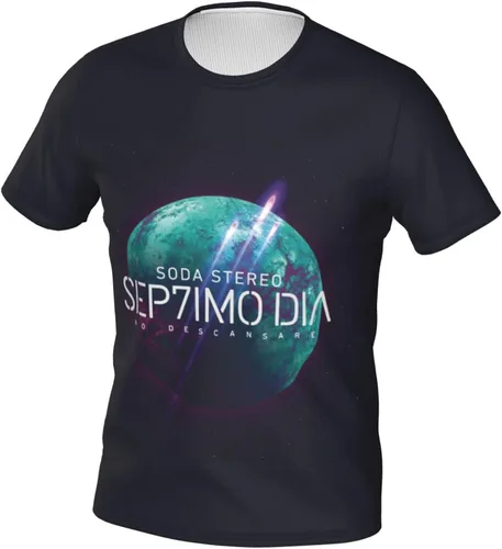 Vista 2 de Soda Stereo Sep7imo Dia T Shirt Men's Summer Tee Casual Short Sleeve 3D Print Shirts