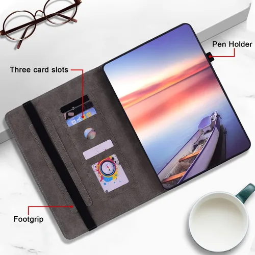 Vista 3 de Funda para iPad Air 3ª Generación 2019/iPad Pro 10.5 Pulgadas 2017, Cubierta de Cuero PU Plegable Multi-Ángulo con Auto Despertar/Dormir y Soporte