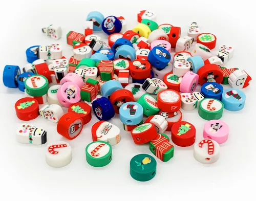 Vista 23 de 100 piezas de cuentas de arcilla polimérica Heishi espaciadoras mixtas, suministros para hacer pulseras, pendientes, collares de bricolaje, Bandera