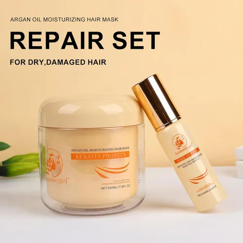 Vista 2 de Juego de mascarilla reparadora de colágeno y aceite de argán, 16.9 fl oz + 2 onzas líquidas