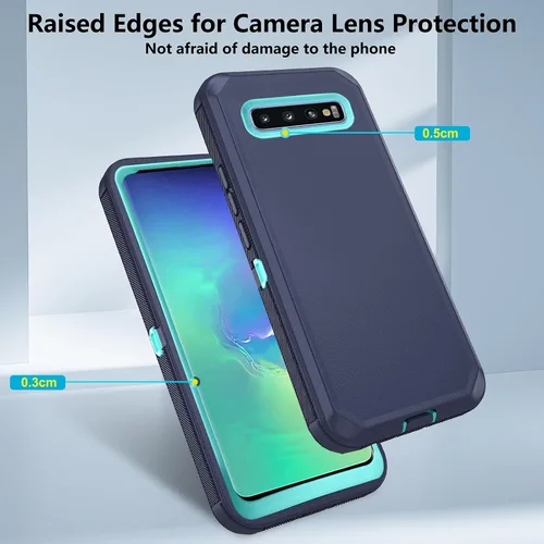 Vista 4 de Asuwish Funda de teléfono para Samsung Galaxy S10 Plus, híbrida, resistente, a prueba de golpes, resistente, accesorios móviles Glaxay S10+ Galaxies