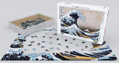 Vista 3 de EuroGraphics Great Wave Kanagawa por Hokusai Puzzle (1000 piezas), (Modelo: 6000-1545)