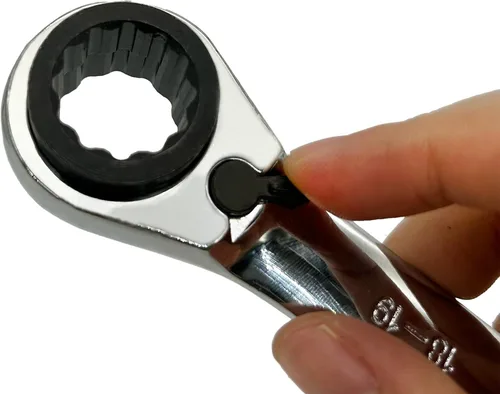 Vista 8 de Llave de trinquete 4 en 1 llave de extremo de caja doble llave de trinquete, llave de trinquete de cabeza flexible, llave de trinquete de anillo