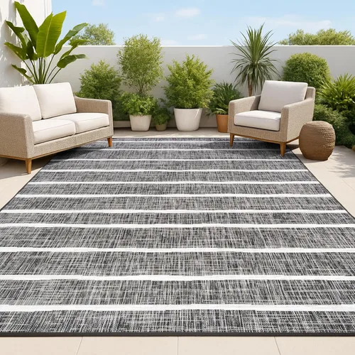 Vista 13 de JONATHAN Y SMB125D-210 - Alfombra de pasillo para interiores/exteriores, diseño bereber a rayas, fácil de limpiar, de alto tráfico, apta