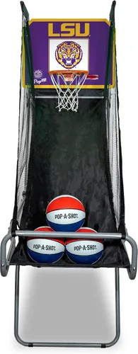 Vista 24 de Pop-A-Shot - Tailgate Game with NCAA Graphics l Arcade Basketball Inside, Out, and On The Go Infrared Sensor Scoring 3 Balls Foldable