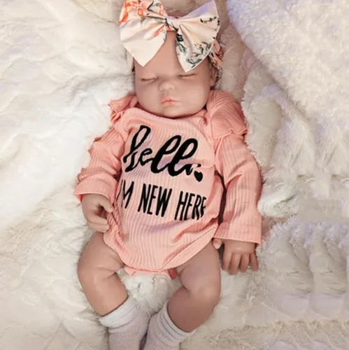 Vista 2 de Ropa de verano para bebé niña, traje de recién nacido, mameluco acanalado, mameluco floral, pantalones cortos con diadema para recién nacida