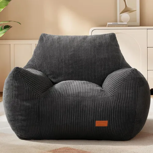 Vista 15 de Puf grande para adultos, ultra suave, para sala de estar Beige