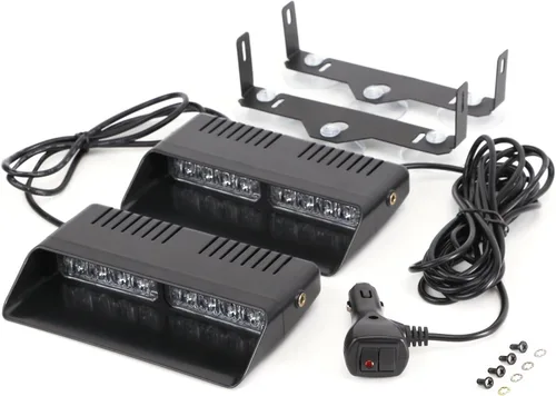Vista 7 de Barra de luz estroboscópica LED 2 en 1 para salpicadero de emergencia, luces intermitentes de advertencia y peligro de seguridad para parabrisas