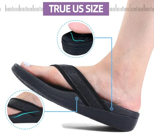 Vista 6 de MEGNYA Sandalias ortopédicas para mujer con soporte de arco, sandalias de verano para fascitis plantar para pies planos, cómodas pantuflas de espuma