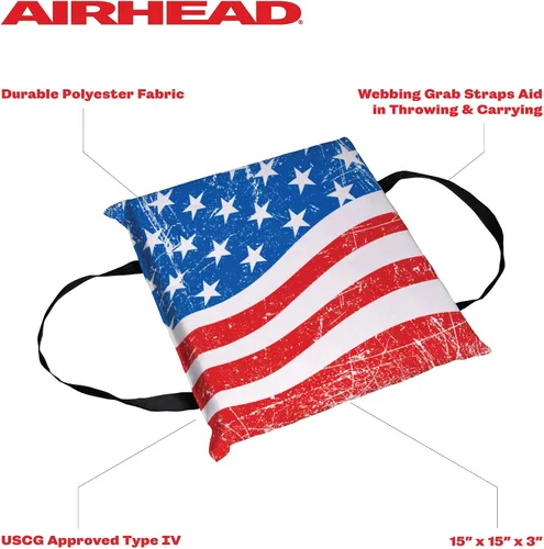 Vista 3 de Airhead Cojín lanzable tipo IV bandera estadounidense