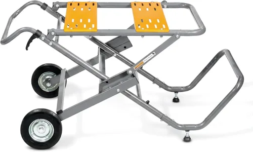 Vista 10 de POWERTEC Soporte portátil para sierra ingletadora con soportes de montaje de liberación rápida, capacidad de carga de 330 libras, ruedas de 8