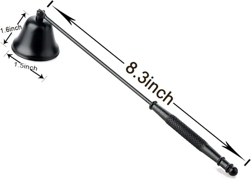 Vista 2 de Snuffer de velas, extintor de llama de mecha de acero inoxidable Accesorio elegante para los amantes de las velas - Negro