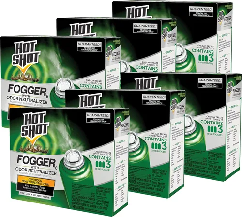 Vista 18 de Hot Shot ¡No-Mess! Nebulizador con Neutralizador de Olores 3 Unidades - Latas de 1.2 Onzas, Mata Insectos Ocultos, No Necesita Apagar las Luces