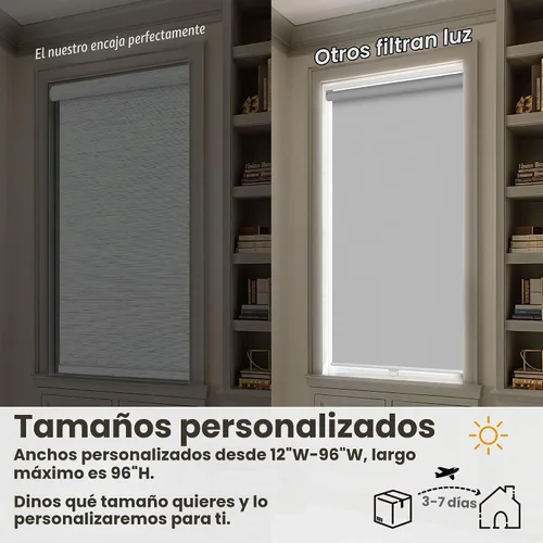 Vista 3 de Persianas enrollables opacas, inalámbricas, fáciles de instalar Rayas blancas y negras
