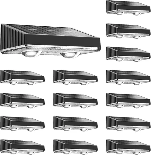 Vista 12 de NIORSUN - Luces solares para valla, paquete de 8 luces solares para terraza, color blanco cálido, bombilla impermeable para exteriores LED IP65