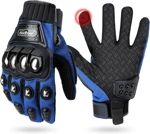 Vista 10 de Guantes de motocicleta Flujo de aire de acero nudillos pantalla táctil BMX MX ATV MTB Motocross Dirt Bike Racing Downhill guantes