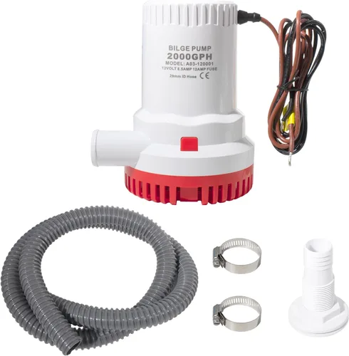 Vista 10 de MAKERELE Bomba de sentina automática para barcos 12 V 1100 GPH Bomba de agua de sentina sumergible automática para barcos con interruptor