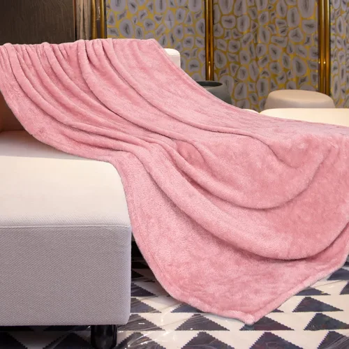 Vista 5 de MUGD Manta rosa para cama, manta de forro polar rosa claro, mantas suaves para mujeres y niñas, bonita decoración del hogar B-bean Rosa